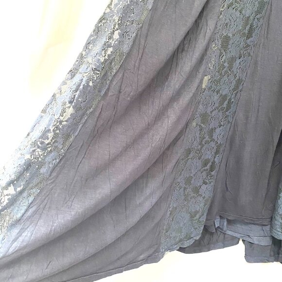 NWOT Indigo Thread Lace Jersey Dip Dye Maxi Dress XS Ombre Fairy Whimsigoth Boho - Picture 3 of 13